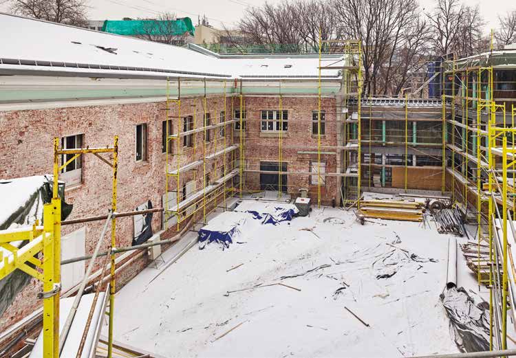 Rénovation de la façade, côté cour